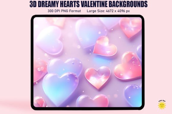 Download 3D Dreamy Hearts Valentine Background - Premium Resources