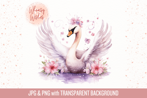 Download Floral Swan Soft Colors Watercolor - Premium Resources