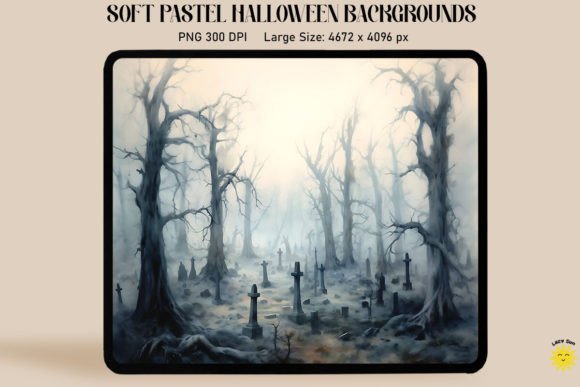 Download Spooky Graveyard Soft Colors Halloween - Premium Resources