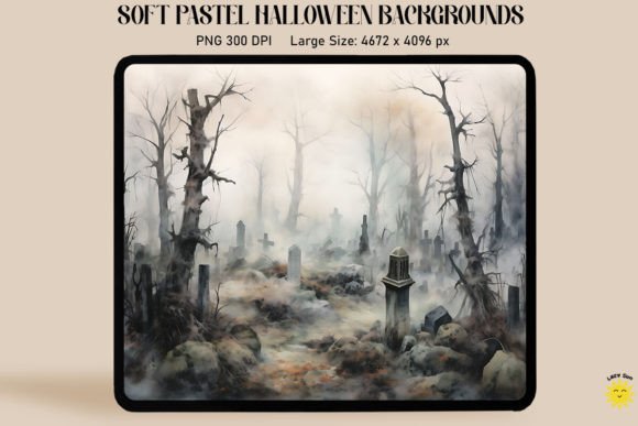 Download Spooky Graveyard Soft Colors Halloween - Premium Resources