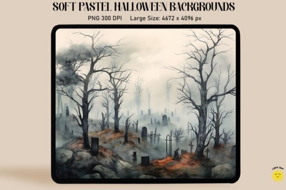 Download Spooky Graveyard Soft Colors Halloween - Premium Resources