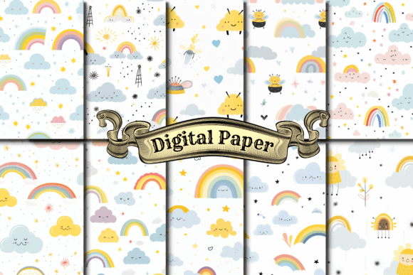 Download Rainbow Pastel Digital Papers - Premium Resources